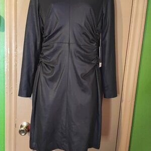 Jennifer Lopez Black Gathered Cocktail Dress